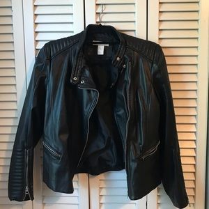 H&M faux leather moto jacket